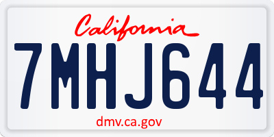 CA license plate 7MHJ644