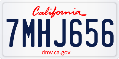 CA license plate 7MHJ656
