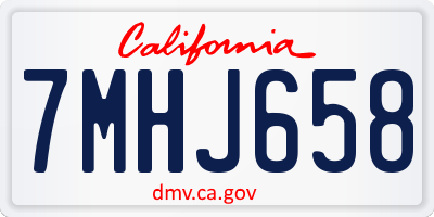 CA license plate 7MHJ658