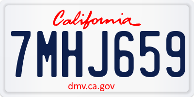 CA license plate 7MHJ659