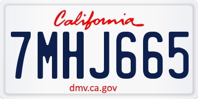 CA license plate 7MHJ665