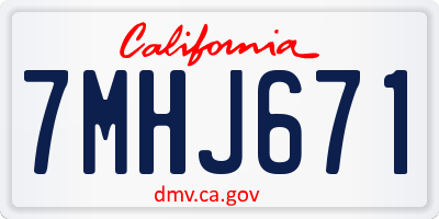 CA license plate 7MHJ671