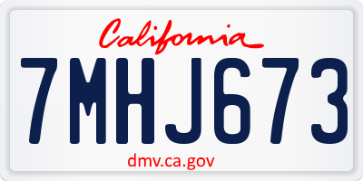 CA license plate 7MHJ673