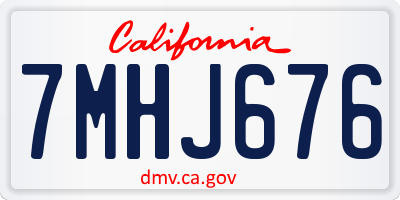 CA license plate 7MHJ676