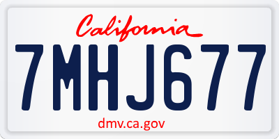 CA license plate 7MHJ677