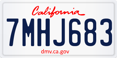 CA license plate 7MHJ683