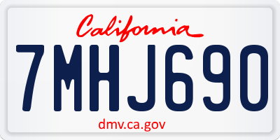 CA license plate 7MHJ690