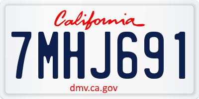 CA license plate 7MHJ691