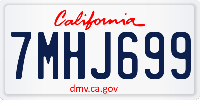 CA license plate 7MHJ699