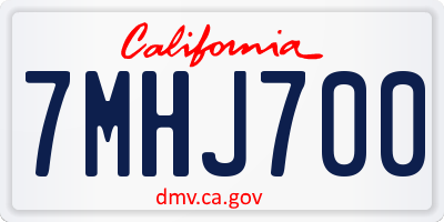 CA license plate 7MHJ700
