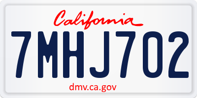 CA license plate 7MHJ702