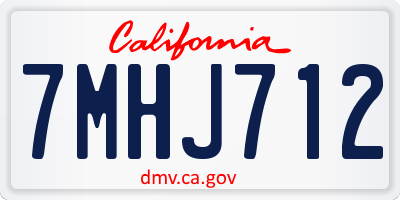 CA license plate 7MHJ712