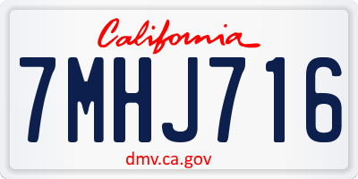 CA license plate 7MHJ716