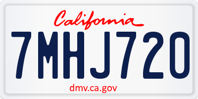CA license plate 7MHJ720