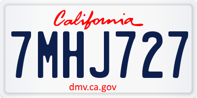CA license plate 7MHJ727