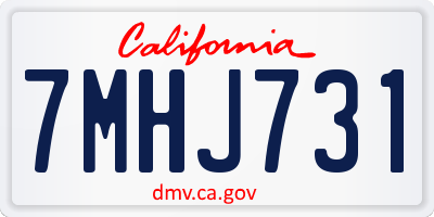 CA license plate 7MHJ731