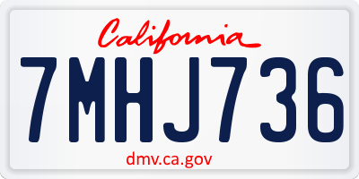 CA license plate 7MHJ736