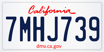 CA license plate 7MHJ739