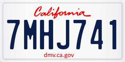 CA license plate 7MHJ741