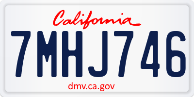 CA license plate 7MHJ746