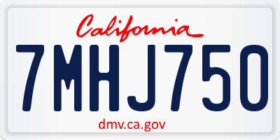 CA license plate 7MHJ750