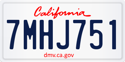 CA license plate 7MHJ751