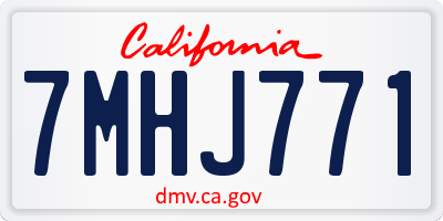 CA license plate 7MHJ771