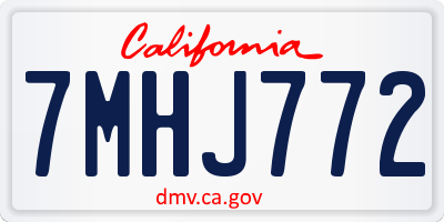 CA license plate 7MHJ772