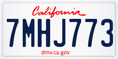 CA license plate 7MHJ773