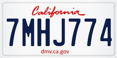 CA license plate 7MHJ774