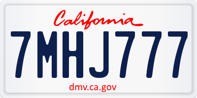 CA license plate 7MHJ777