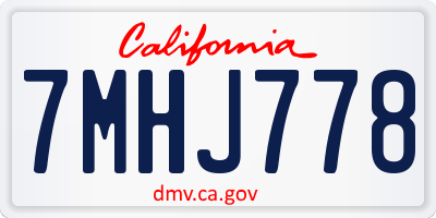 CA license plate 7MHJ778