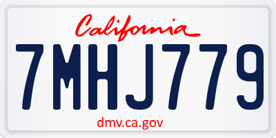 CA license plate 7MHJ779