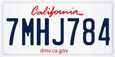 CA license plate 7MHJ784