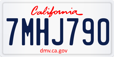 CA license plate 7MHJ790