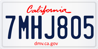 CA license plate 7MHJ805