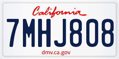CA license plate 7MHJ808