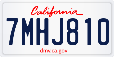 CA license plate 7MHJ810