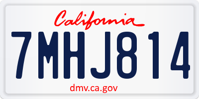 CA license plate 7MHJ814