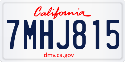 CA license plate 7MHJ815