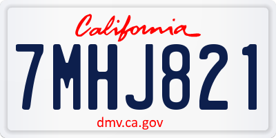 CA license plate 7MHJ821