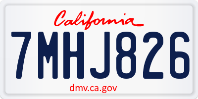 CA license plate 7MHJ826