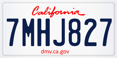 CA license plate 7MHJ827