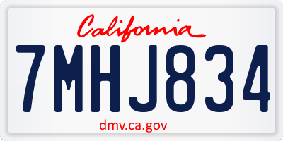 CA license plate 7MHJ834
