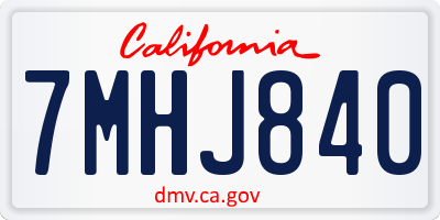 CA license plate 7MHJ840