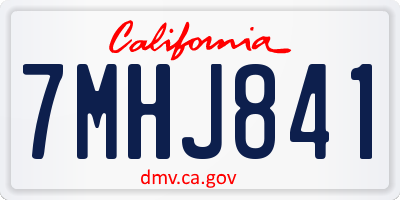 CA license plate 7MHJ841