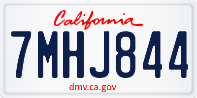 CA license plate 7MHJ844