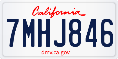 CA license plate 7MHJ846