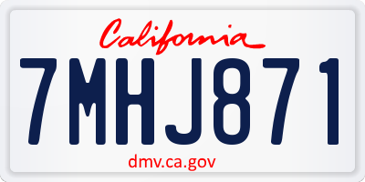CA license plate 7MHJ871