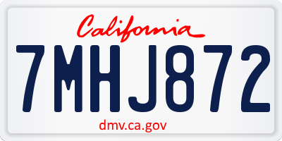 CA license plate 7MHJ872